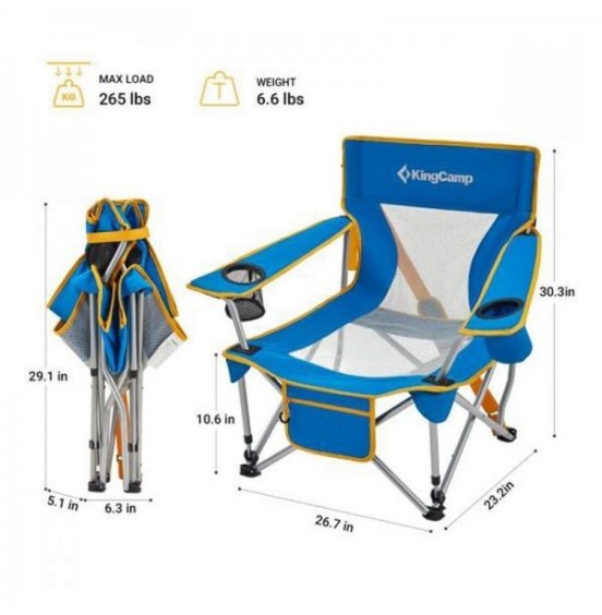 KINGCAMP HARD ARM CHAIR (KC2135) ΚΑΡΕΚΛΑ CAMPING BLUE