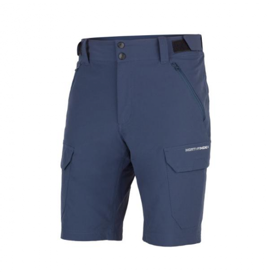 NORTHFINDER BE-3477-OR-299 RUSTY MENS TREKKING CARGO STRETCH SHORT DARK DENIM