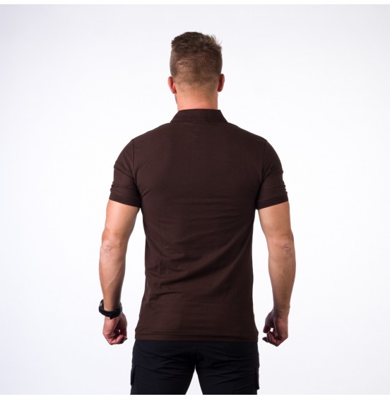 NORTHFINDER PIQUE TR-3551SP-379 MENS POLO DARK BROWN