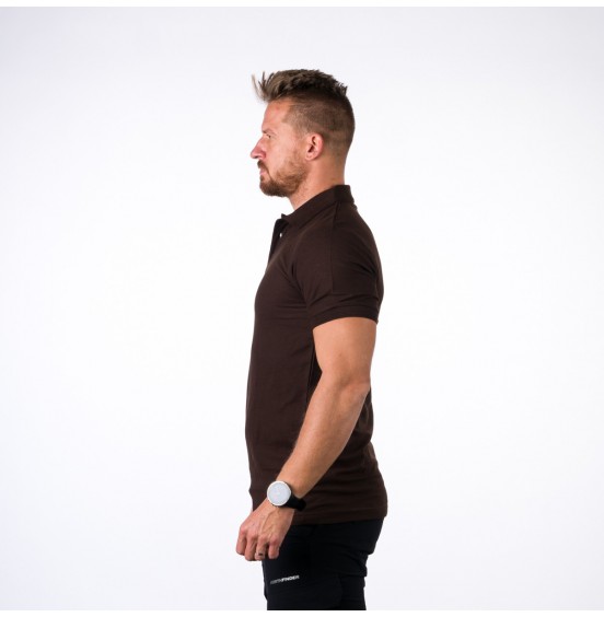 NORTHFINDER PIQUE TR-3551SP-379 MENS POLO DARK BROWN