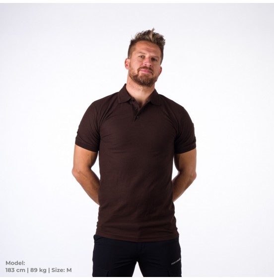 NORTHFINDER PIQUE TR-3551SP-379 MENS POLO DARK BROWN