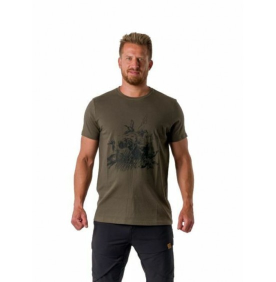 NORTHFINDER BART TR-3811AD-460 Men's Organic Cotton T-Shirt BLACK OLIVE
