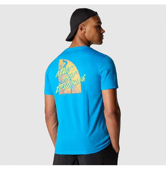 THE NORTH FACE M FOUNDATION TRACKS GRAPHIC TEE NF0A882YRI3 SKYLINE BLUE
