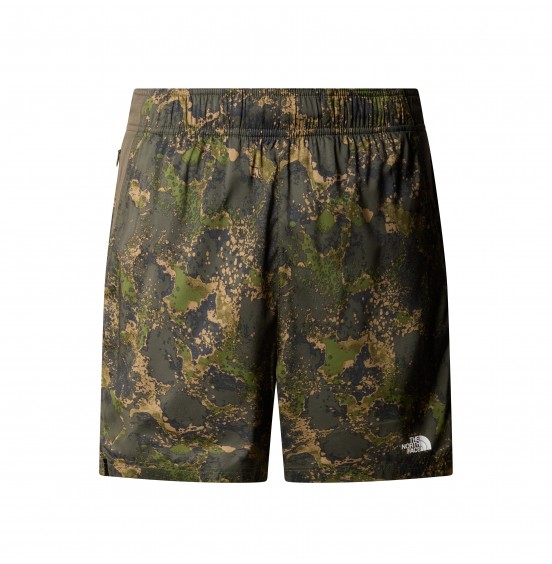 THE NORTH FACE M 24/7 7IN SHORT PRINT NF0A886W1BI FOREST OLIVE 