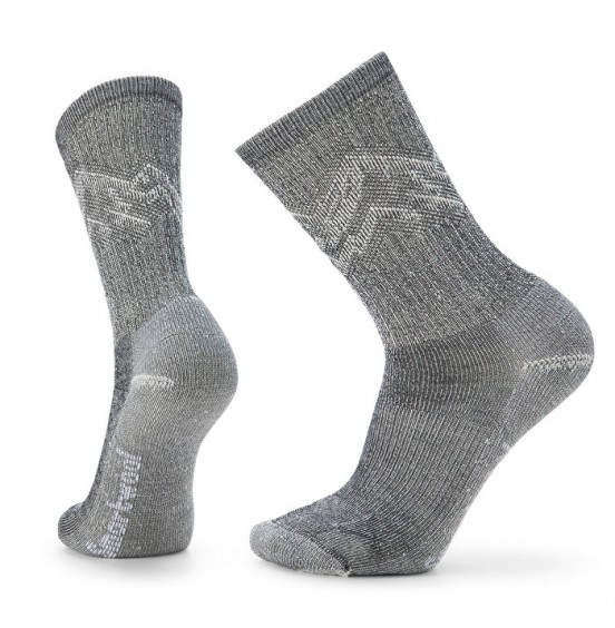 SMARTWOOL HIKE CLASSIC EDITION LIGHT CUSHION MOUNTAIN PATTERN CREW SOCKS BLACK (SW0016440011)