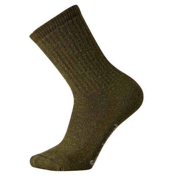 SMARTWOOL HIKE CLASSIC EDITION FULL CUSHION SOLID CREW SOCKS MILITARY OLIVE (SW001646D111)