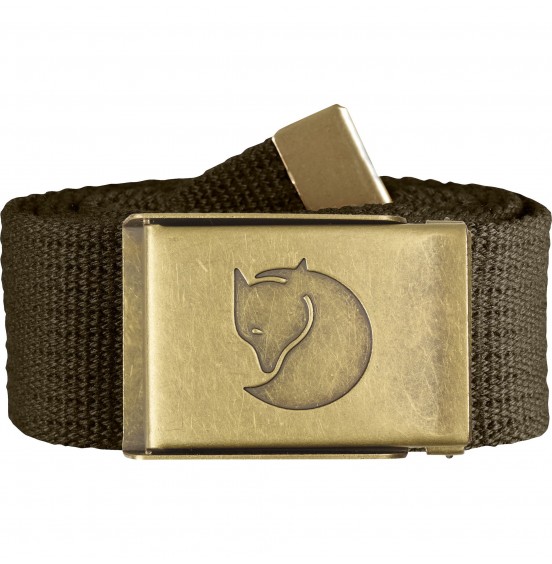 FJALLRAVEN CANVAS BRASS BELT DARK OLIVE (77297-633)