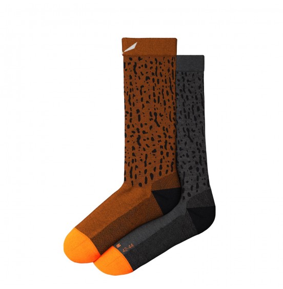 SALEWA MOUNTAIN TRAINER MEN'S CREW SOCKS MEDIUM GREY MELANGE (069029-0621)