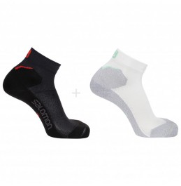 SALOMON SPEEDCROSS ANKLE 2 PACK SOCKS EBONY/WHITE (C18189-58)