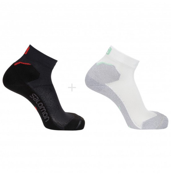 SALOMON SPEEDCROSS ANKLE 2 PACK SOCKS EBONY/WHITE (C18189-58)