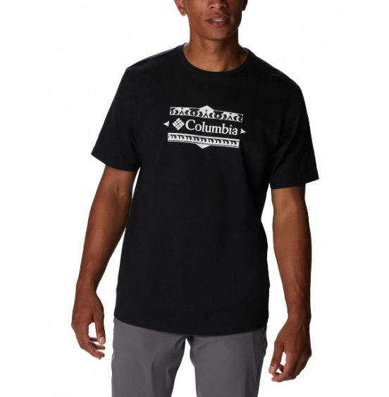 COLUMBIA EXPLORERS CANYON BACK SS TEE 2036451-010 ΜΑΥΡΟ 