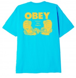 OBEY BREAK THE CHAIN HEAVYWEIGHT BOX T-SHIRT A.I. AQUA (166912727)