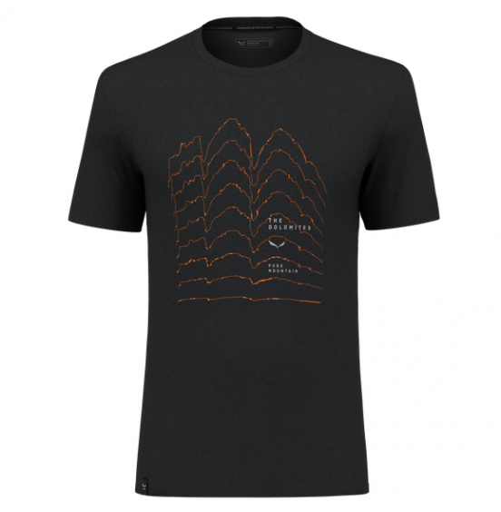 SALEWA PURE SKYLINE DRY T-SHIRT MEN BLACK OUT MELANGE (28450-0936)