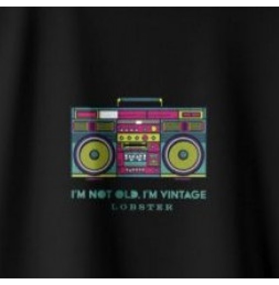 LOBSTER VINTAGE TEE BLACK W1022