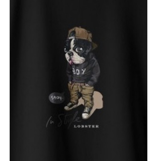 LOBSTER STAY IN STYLE TEE BLACK W1024