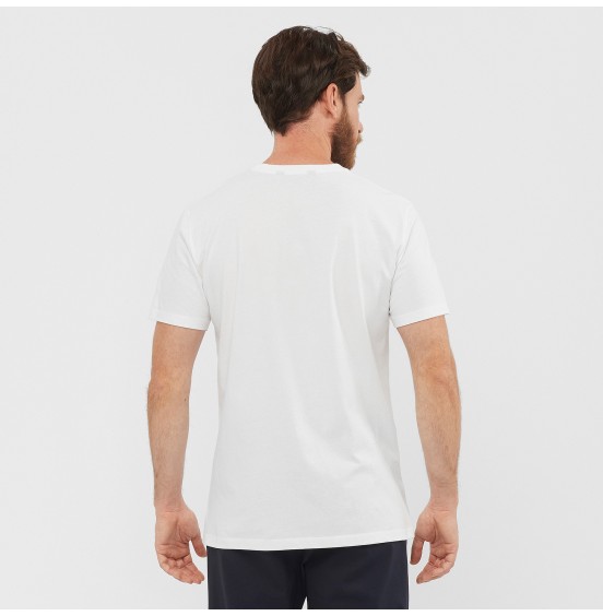 SALOMON COTTON TEE M WHITE / TRELLIS / PACIFIC (LC1507400)