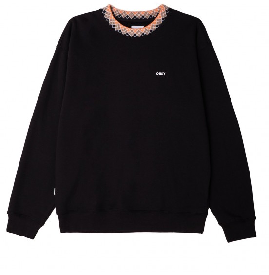 OBEY VERNER ARGYLE CREWNECK BLACK (112480098-BLK)