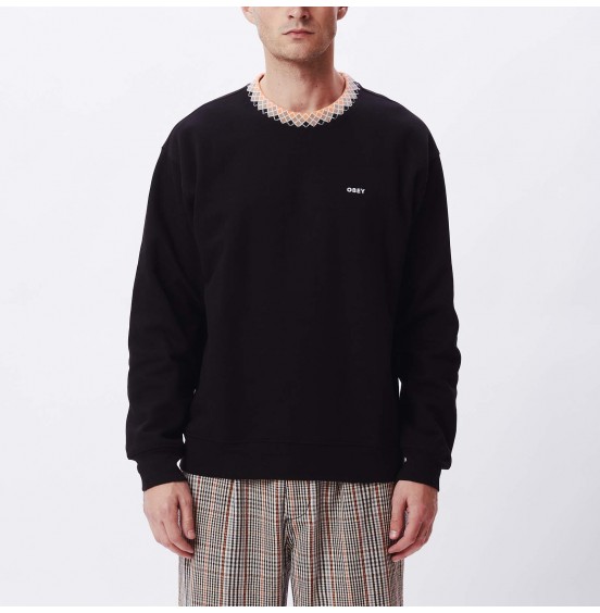 OBEY VERNER ARGYLE CREWNECK BLACK (112480098-BLK)