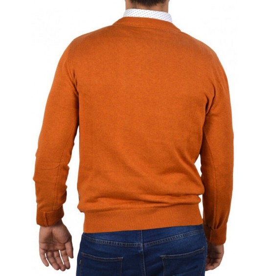 GNIOUS ΑΝΤΡΙΚΟ ΜΑΚΡΥΜΑΝΙΚΟ ΠΟΥΛΟΒΕΡ GOLDEN ORANGE 21-300186-3570 