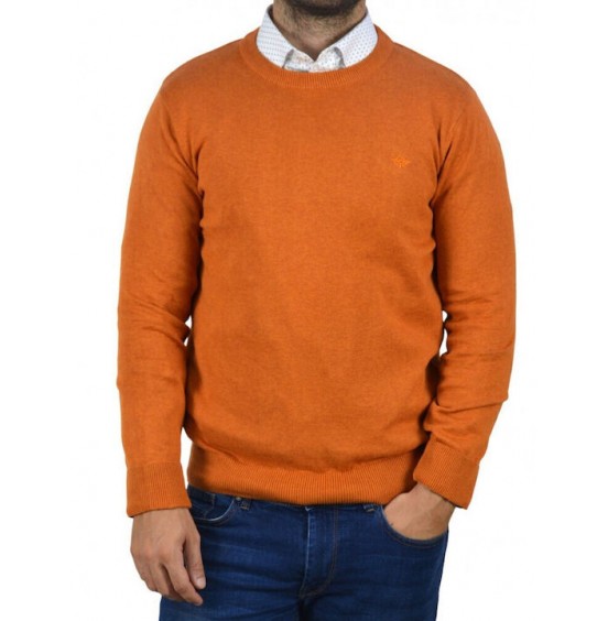 GNIOUS ΑΝΤΡΙΚΟ ΜΑΚΡΥΜΑΝΙΚΟ ΠΟΥΛΟΒΕΡ GOLDEN ORANGE 21-300186-3570 