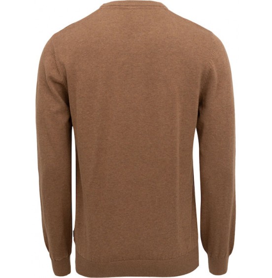 GNIOUS ΑΝΤΡΙΚΟ ΜΑΚΡΥΜΑΝΙΚΟ ΠΟΥΛΟΒΕΡ COFFEE BROWN 21-300186-6529