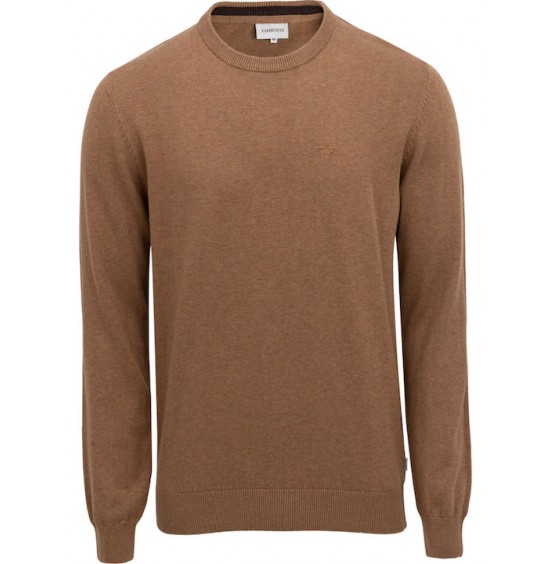 GNIOUS ΑΝΤΡΙΚΟ ΜΑΚΡΥΜΑΝΙΚΟ ΠΟΥΛΟΒΕΡ COFFEE BROWN 21-300186-6529