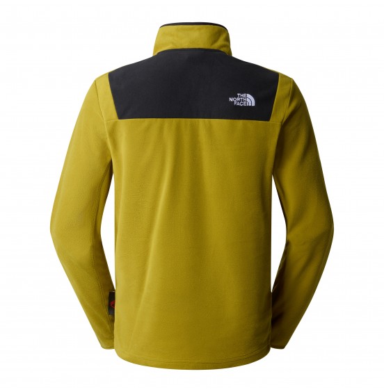 THE NORTH FACE M HOMESAFE SNAP NECK FLEECE PULLOVER NF0A8562KTI Sulphur Moss - TNF Black