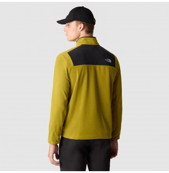 THE NORTH FACE M HOMESAFE SNAP NECK FLEECE PULLOVER NF0A8562KTI Sulphur Moss - TNF Black