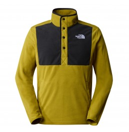 THE NORTH FACE M HOMESAFE SNAP NECK FLEECE PULLOVER NF0A8562KTI Sulphur Moss - TNF Black
