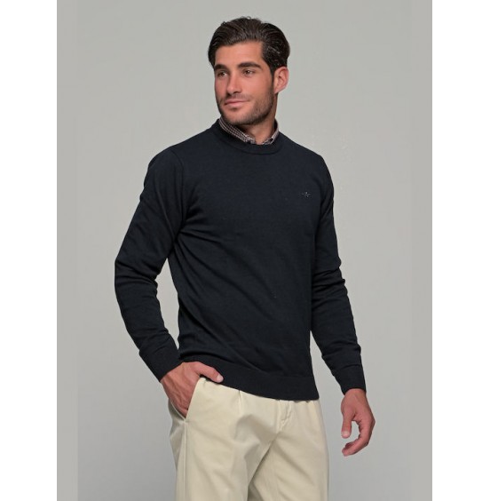 GNIOUS ΑΝΤΡΙΚΟ ΜΑΚΡΥΜΑΝΙΚΟ ΠΟΥΛΟΒΕΡ BLACK 21-300186-9098