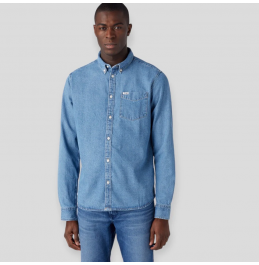 WRANGLER BOTTON DOWN ΑΝΤΡΙΚΟ ΠΟΥΚΑΜΙΣΟ ΤΖΙΝ ΜΠΛΕ W5B1LLH69(112341914)