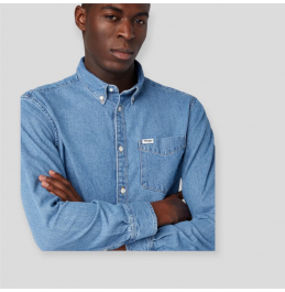 WRANGLER BOTTON DOWN ΑΝΤΡΙΚΟ ΠΟΥΚΑΜΙΣΟ ΤΖΙΝ ΜΠΛΕ W5B1LLH69(112341914)