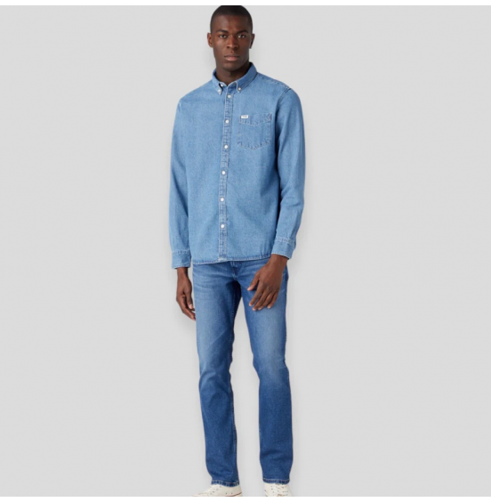 WRANGLER BOTTON DOWN ΑΝΤΡΙΚΟ ΠΟΥΚΑΜΙΣΟ ΤΖΙΝ ΜΠΛΕ W5B1LLH69(112341914)