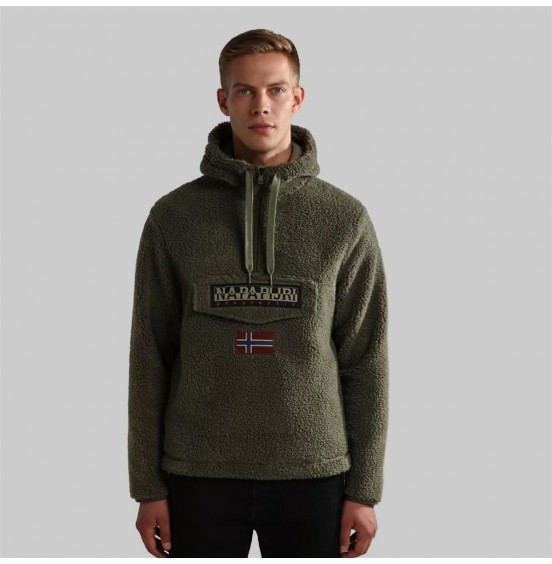 NAPAPIJRI T-BURGEE HOODIE FLEECE GREEN LICHEN (NP0A4GJ3GAE1)