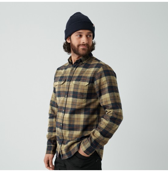 FJALLRAVEN SINGI HEANY FLANNEL SHIRT M 81373-227 DARK SAND
