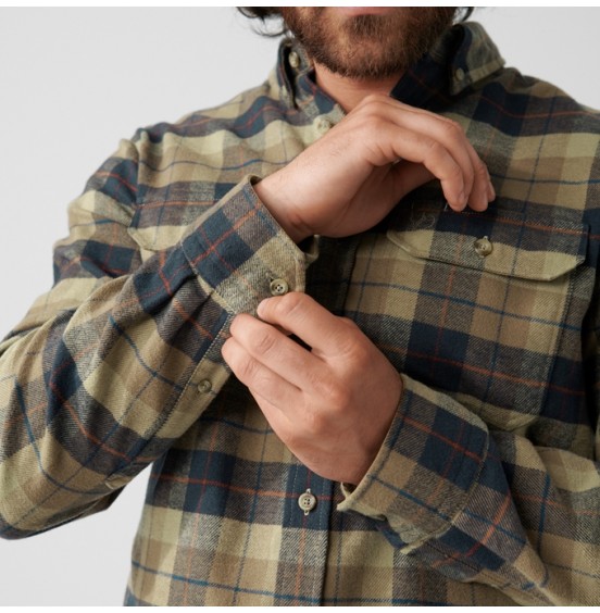 FJALLRAVEN SINGI HEANY FLANNEL SHIRT M 81373-227 DARK SAND