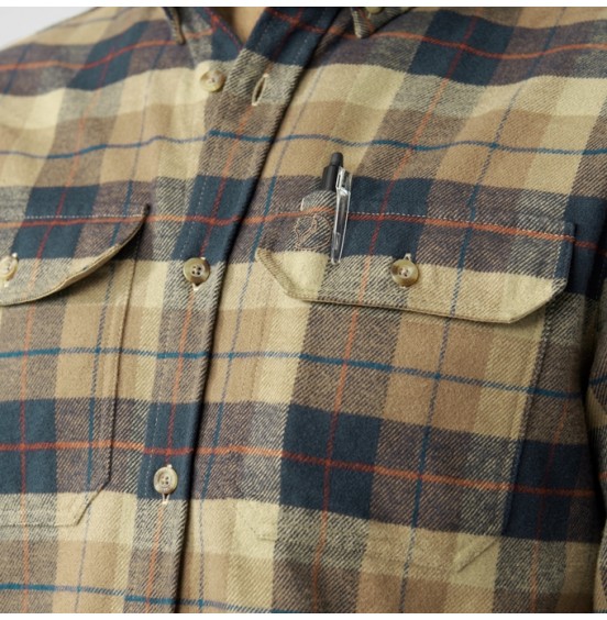 FJALLRAVEN SINGI HEANY FLANNEL SHIRT M 81373-227 DARK SAND