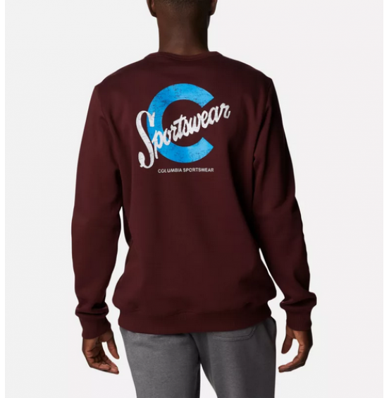 COLUMBIA LOGO FLEECE CREW ELDER BERRY (1884931521)