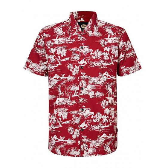PETROL INDUSTRIES BONNEVILLE SHORT-SLEEVED SHIRT FIRE RED (M-1020-SIS441/3061)