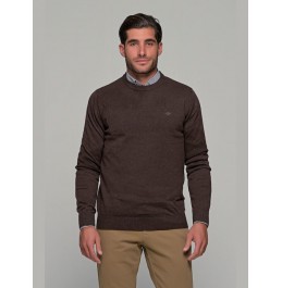 GNIOUS ΑΝΤΡΙΚΟ ΜΑΚΡΥΜΑΝΙΚΟ ΠΟΥΛΟΒΕΡ DK. BROWN MIX 21-300186-6506