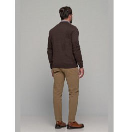 GNIOUS ΑΝΤΡΙΚΟ ΜΑΚΡΥΜΑΝΙΚΟ ΠΟΥΛΟΒΕΡ DK. BROWN MIX 21-300186-6506