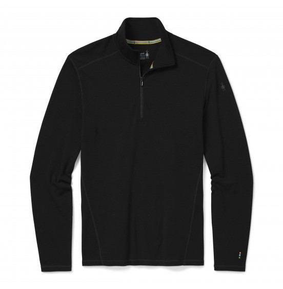 SMARTWOOL MEN'S CLASSIC THERMAL MERINO BASE LAYER 1/4 ZIP SW0163560011 BLACK