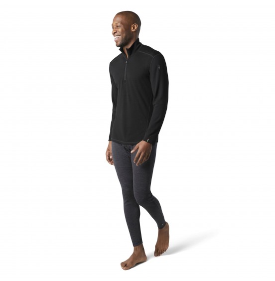 SMARTWOOL MEN'S CLASSIC THERMAL MERINO BASE LAYER 1/4 ZIP SW0163560011 BLACK