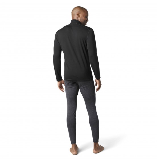 SMARTWOOL MEN'S CLASSIC THERMAL MERINO BASE LAYER 1/4 ZIP SW0163560011 BLACK