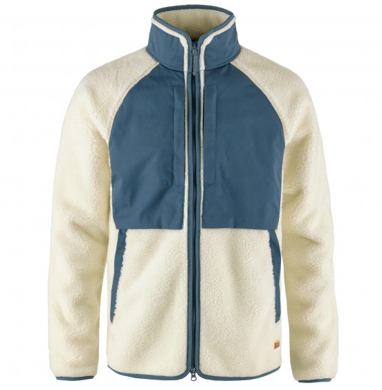 FJALLRAVEN Vardag Pile Jacket M F87164-113-534 chalk white-indigo blue
