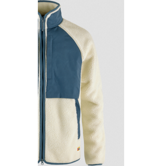 FJALLRAVEN Vardag Pile Jacket M F87164-113-534 chalk white-indigo blue