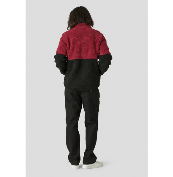 FAT MOOSE HUGH BLOCK FLEECE JACKET WINE/BLACK (FM2166)