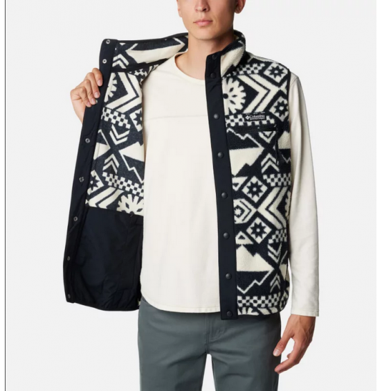 COLUMBIA HELVETIA VEST 2013715-012 BLACK/WHITE PRINT