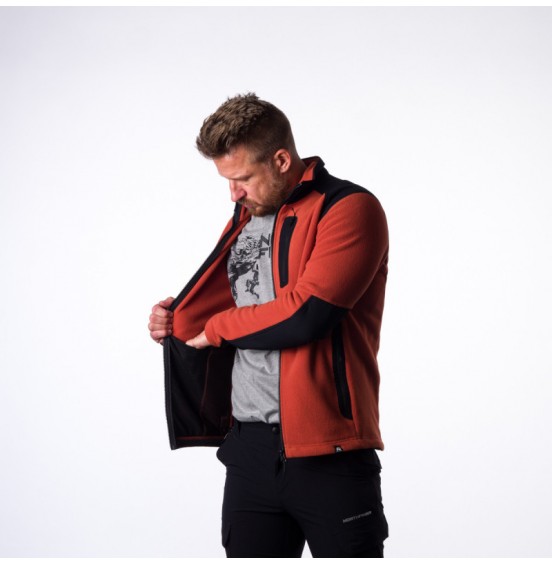 NORTHFINDER MEN'S FLEECE  POLARTEC MICRO 200 MINCOL TRIBEC REDBLACK (MI-3737PRO-SH 361)
