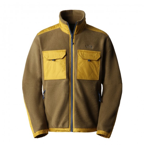 THE NORTH FACE ROYAL ARCH FULL ZIP FLEECE MILITARY OLIVE GOLD SHADY BLUE (NF0A7UJBC0N1)